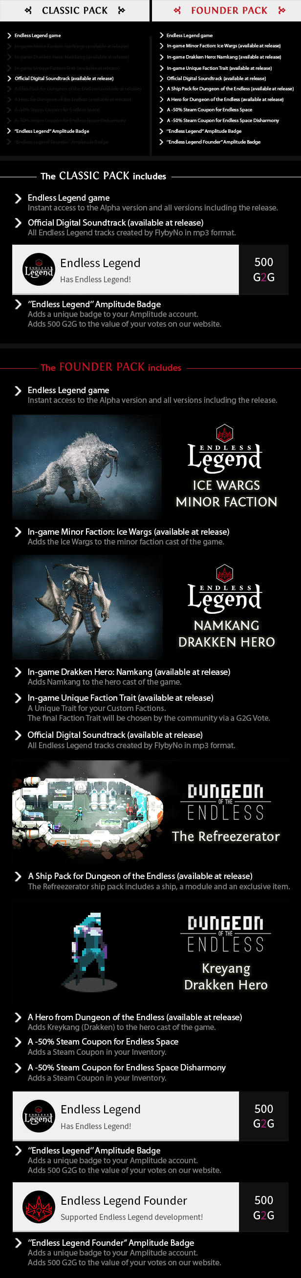 endless legend editions